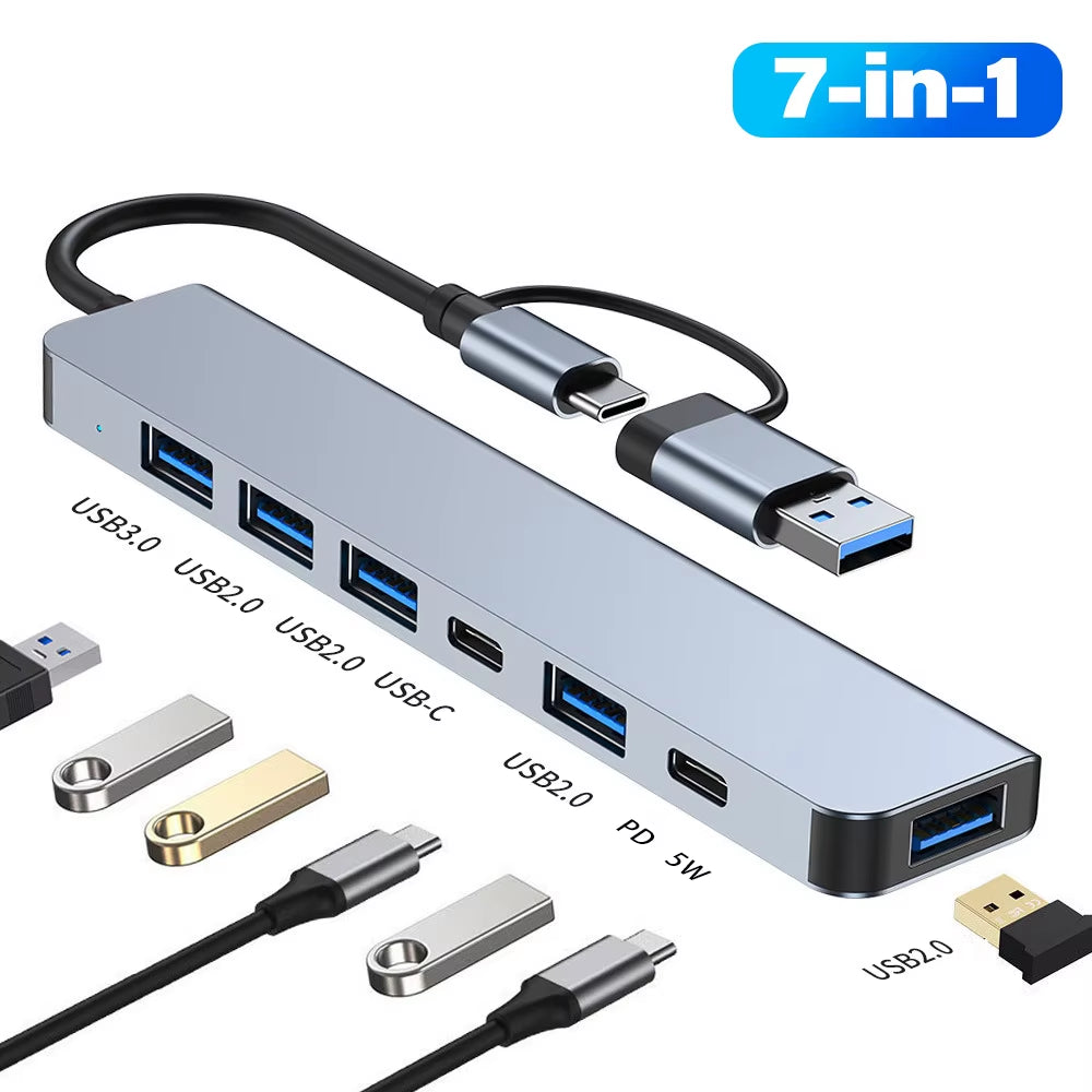 8-In-1 Usb Hub 3.1 Docking Station External Graphics Card for Laptops Multi-Hub C Usb Type C Dock Station 5Gbps TF SD Reader