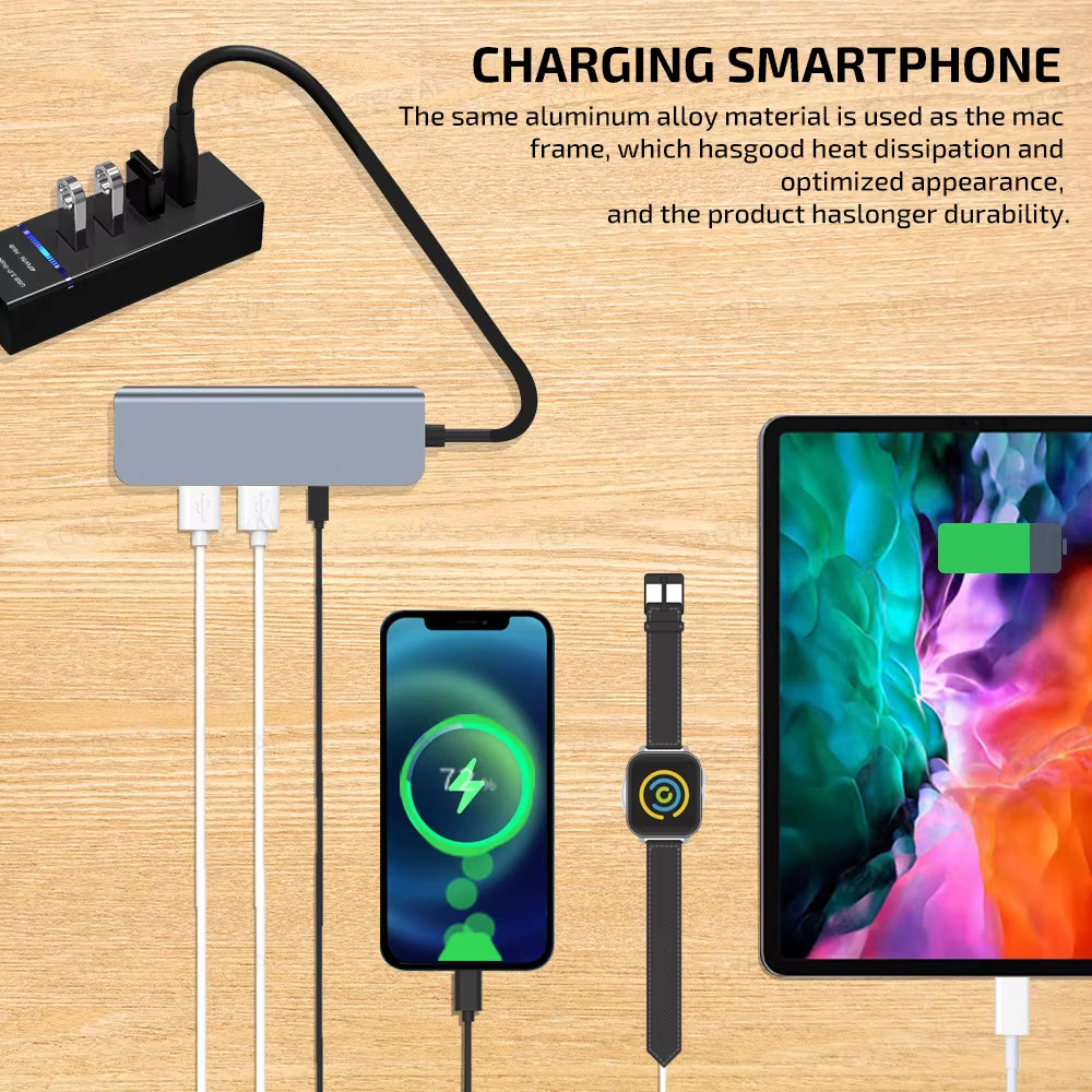 8-In-1 Usb Hub 3.1 Docking Station External Graphics Card for Laptops Multi-Hub C Usb Type C Dock Station 5Gbps TF SD Reader