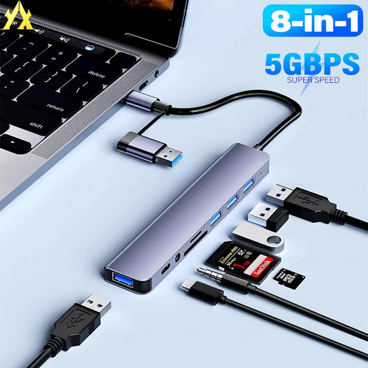 8-In-1 Usb Hub 3.1 Docking Station External Graphics Card for Laptops Multi-Hub C Usb Type C Dock Station 5Gbps TF SD Reader