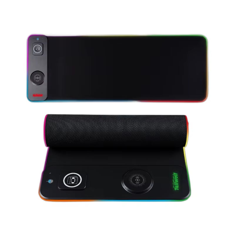 Wireless Charging RGB Luminous Mouse Pad Charger Phone Gaming Mousepad Desktop PC Laptop Computer Plate Mouse Mat Desktop Pad