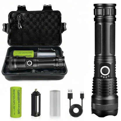 High Power LED Flashlight Super Bright Rechargeable Flashlight Portable Ultra Power Torch Lighting Outdoor Emergency Use