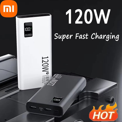 200000Mah Power Bank Ultralarge Capacity 120W Super Fast Charging Portable Digital Display External Batter Powerbank Hot