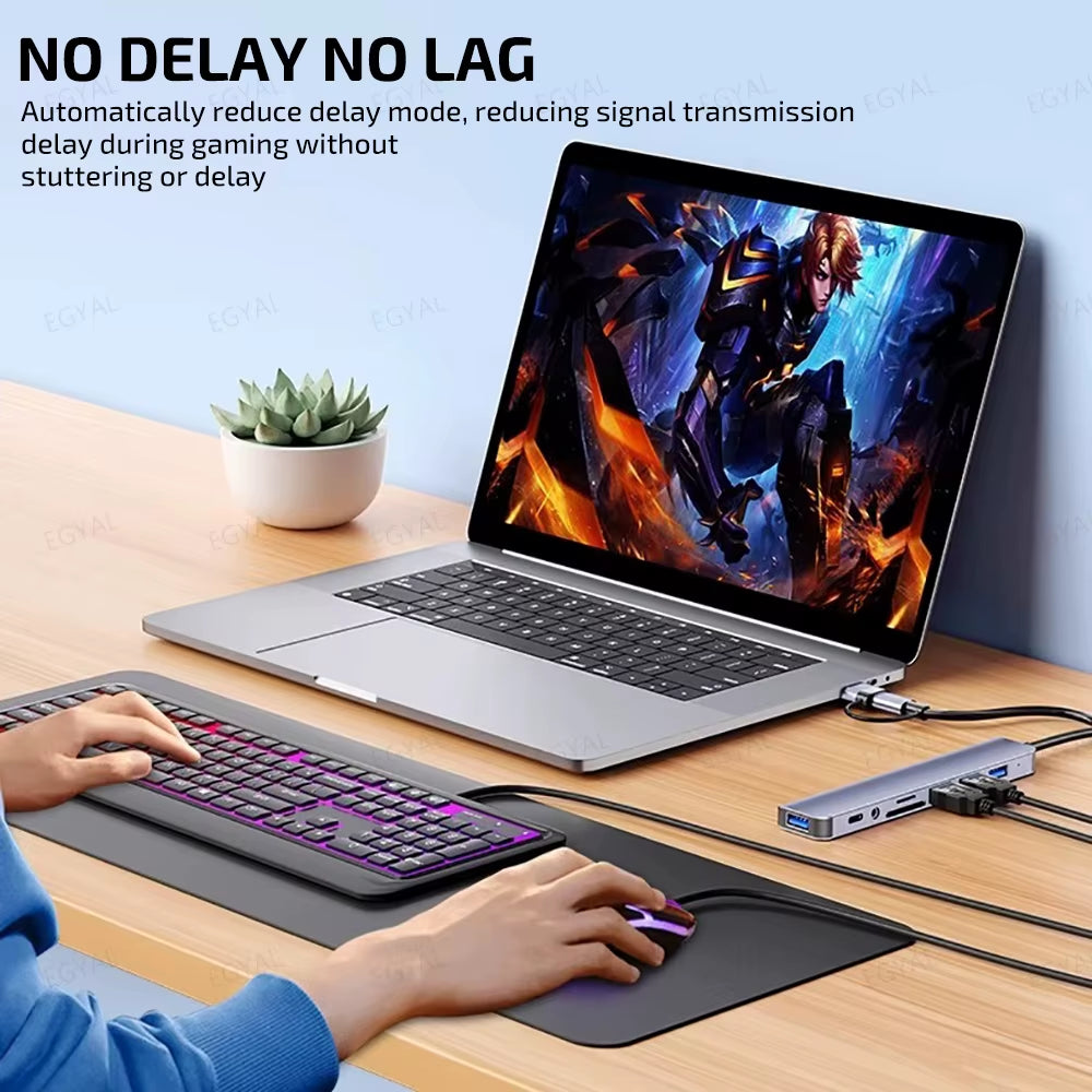 8-In-1 Usb Hub 3.1 Docking Station External Graphics Card for Laptops Multi-Hub C Usb Type C Dock Station 5Gbps TF SD Reader