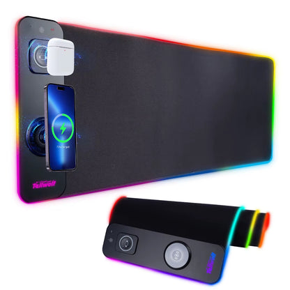 Wireless Charging RGB Luminous Mouse Pad Charger Phone Gaming Mousepad Desktop PC Laptop Computer Plate Mouse Mat Desktop Pad