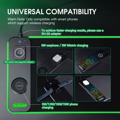 Wireless Charging RGB Luminous Mouse Pad Charger Phone Gaming Mousepad Desktop PC Laptop Computer Plate Mouse Mat Desktop Pad